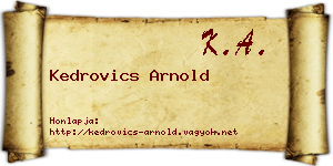 Kedrovics Arnold névjegykártya
